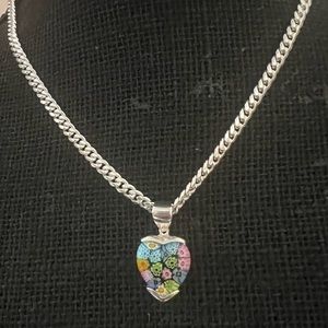 Alan K millefiori sterling silver necklace